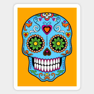 Turquoise Sugar Skull Magnet